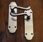 Victorian Scroll Satin Chrome Door Handles without Keyhole (JV251SC)